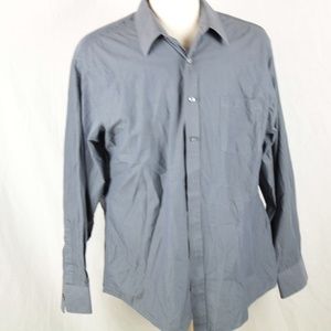 Van Heusen 18 34/35 Gray Chambray Fitted Shirt